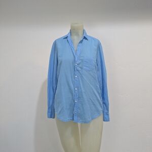 Frank & Eileen EILEEN Blue Moon Featherweight Button Down Blouse